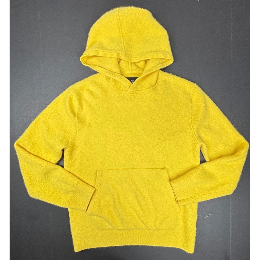 Banana Republic 100%Cashmere Hoodie Pullover Bright Butter Yellow Medium $190